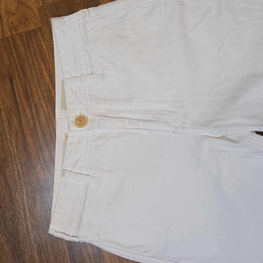 Pilcro and the Letterpress Cropped Off White Pants with Wide Cuff - Picture 2 of 11